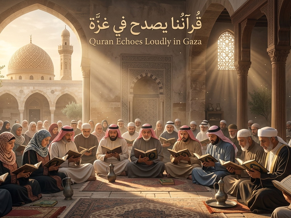 Quran Echoes Loudly as Palestinian Reciters Gather in Gaza