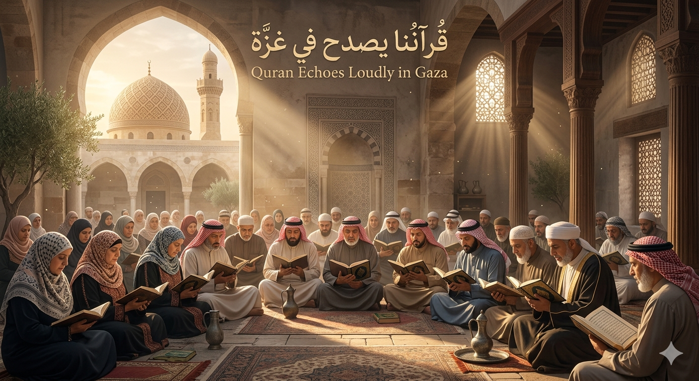 Quran Echoes Loudly as Palestinian Reciters Gather in Gaza